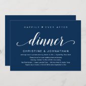 Bruiloft Vluchten, Happily Ever After Diner Uitnod Kaart (Voorkant / Achterkant)