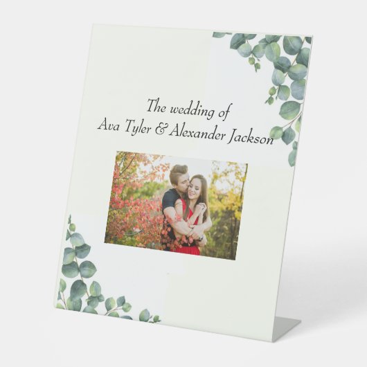 Bruiloft voetstuk teken met foto reclamebord met voetstuk (Voorkant)