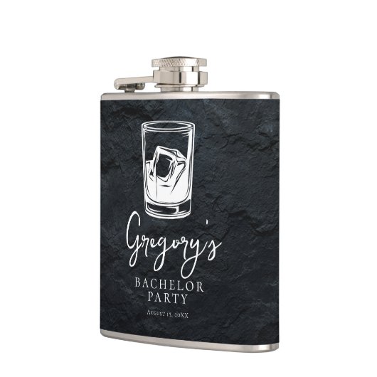 Bruiloft voor de bruidegom modern stijlvol heupfles (Links)