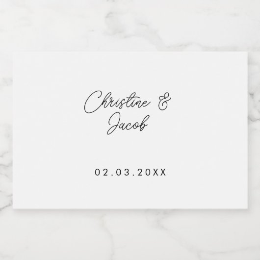 bruiloft voor eenvoudige , elegante moderne bridal likeurfles etiket (Enkel label)