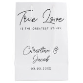 bruiloft voor eenvoudige , elegante moderne bridal medium cadeauzakje (Achterkant)