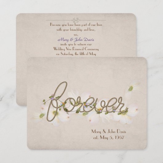 bruiloft voor eeuwig vernieuwing met bloemen kaart (Voorkant / Achterkant)