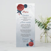 bruiloft voor marinesolven en bogundbloemen menu (Staand voorkant)