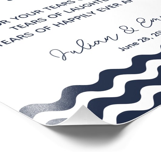 bruiloft voor weefsel bruiloft Navy nautical bruil Foto Afdruk (Hoek)