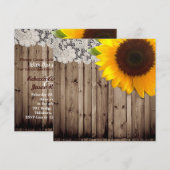 bruiloft voor zonnebloem met barnhout kaart (Voorkant / Achterkant)