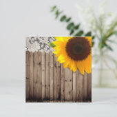 bruiloft voor zonnebloem met barnhout kaart (Staand voorkant)