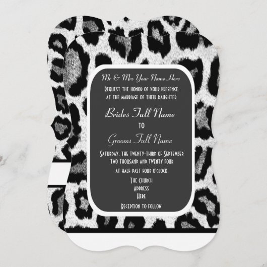 bruiloft voor zwarte en witte bladzijdes kaart (Voorkant / Achterkant)