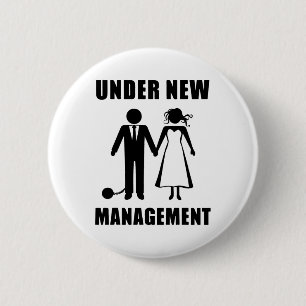 Bruiloft vrijgezellenfeest bruidegom grappig nieuw ronde button 5,7 cm