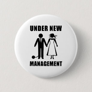 Bruiloft vrijgezellenfeest bruidegom grappig nieuw ronde button 5,7 cm