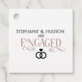 bruiloft, vrijgezellenfeest, Engaged, Engagement p Bedankjes Labels (Voorkant)