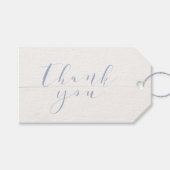 Bruiloft Vrijgezellenfeest Favor Dank u Dusty Blue Cadeaulabel (Voorkant (Horizontaal))