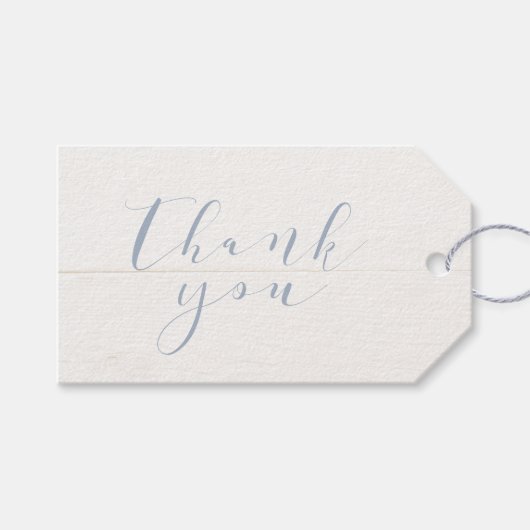 Bruiloft Vrijgezellenfeest Favor Dank u Dusty Blue Cadeaulabel (Voorkant (Horizontaal))