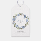 Bruiloft Vrijgezellenfeest Favor Dank u Dusty Blue Cadeaulabel (Achterkant)