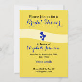 Bruiloft vrijgezellenfeest geel en blauw met harte kaart (Voorkant)