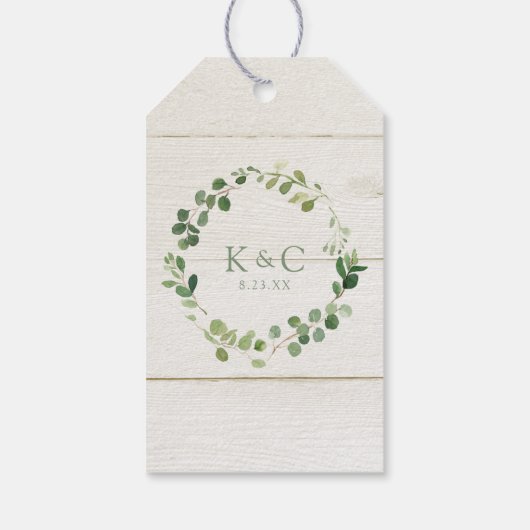 Bruiloft Vrijgezellenfeest gunst eucalyptus groen Cadeaulabel (Achterkant)