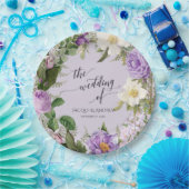 Bruiloft Vrijgezellenfeest Ivoor Lavendel Rozen Kr Papieren Bordje (Feest)