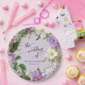 Bruiloft Vrijgezellenfeest Ivoor Lavendel Rozen Kr Papieren Bordje (Feest)