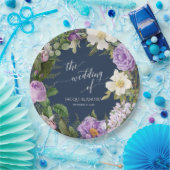 Bruiloft Vrijgezellenfeest Navy Lavendel Rozen kra Papieren Bordje (Feest)