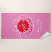 Bruiloft vrijgezellenfeest  strandlaken (Voorkant)