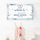 Bruiloft Vrouwenfeest Anker Aquarel Welkom Scheepv Spandoek (Insitu)