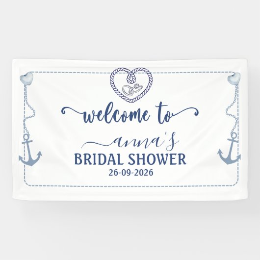 Bruiloft Vrouwenfeest Anker Welkom Scheepvaart The Spandoek (Horizontaal)