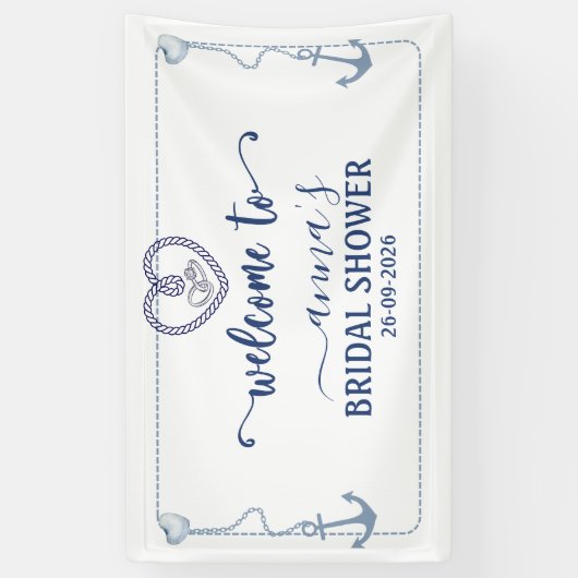 Bruiloft Vrouwenfeest Anker Welkom Scheepvaart The Spandoek (Verticaal)