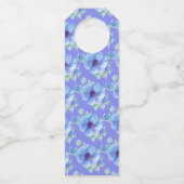 Bruiloft waterverf blauw anemoon bloem flessenhanger (Achterkant)