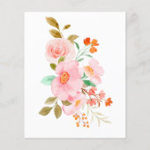 Bruiloft waterverf bloem bruidsshower trivia vraag flyer (Achterkant)