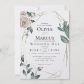 BRUILOFT | Waterverf Blush Dusty Roos Gold Kaart (Voorkant)