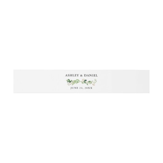 Bruiloft Waterverf Botanisch Groen Uitnodigingen Wikkel (Vlak)