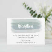 Bruiloft Waterverf Brush Stroke Receptie Kaart (Staand voorkant)