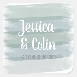 Bruiloft Waterverf Brush Stroke Sticker