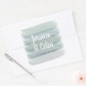 Bruiloft Waterverf Brush Stroke Sticker (Envelop)