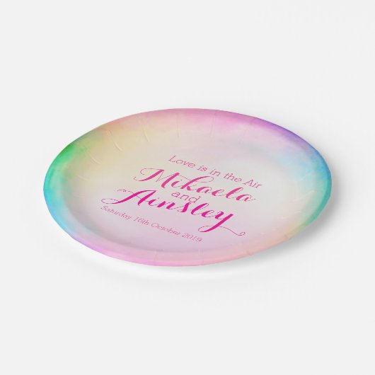 Bruiloft waterverf bubble aangepaste papier bord (Gekanteld)