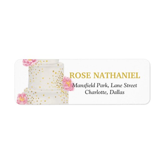 Bruiloft Waterverf Cake Vrijgezellenfeest Etiket (Voorkant)