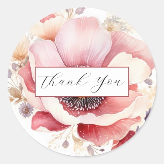 Bruiloft Waterverf Floral Plum Favor Ronde Sticker (Voorkant)