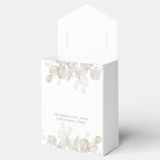 Bruiloft Waterverf groen salie groen botanisch Bedankdoosjes (Geopend)