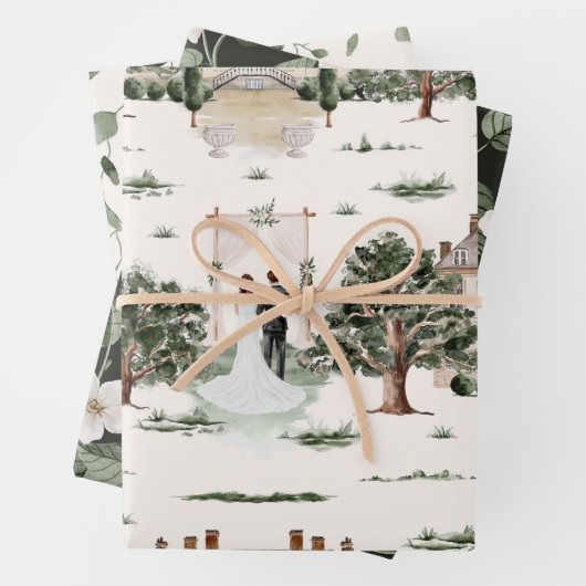 Bruiloft Waterverf Inpakpapier Vel (In situ)