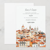  bruiloft Waterverf Lissabon Kaart (Voorkant / Achterkant)