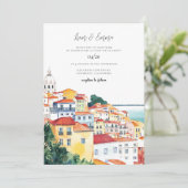  bruiloft Waterverf Lissabon Kaart (Staand voorkant)