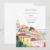  bruiloft Waterverf Lissabon Kaart (Voorkant / Achterkant)