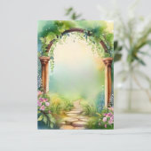 Bruiloft waterverf magische entree kaart (Staand voorkant)