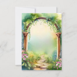 Bruiloft waterverf magische entree kaart