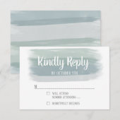 Bruiloft Waterverf penseelstreek RSVP-kaart RSVP Kaartje (Voorkant / Achterkant)