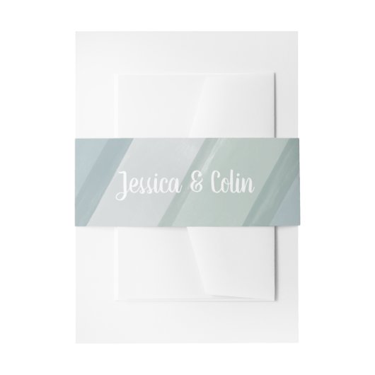 Bruiloft Waterverf penseelstreek Uitnodigingen Wikkel (Voorkant Voorbeeld)