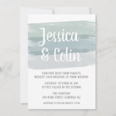 Bruiloft Waterverf penseelstreekuitnodiging Kaart (Voorkant)