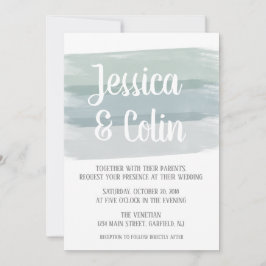 Bruiloft Waterverf penseelstreekuitnodiging Kaart