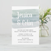 Bruiloft Waterverf penseelstreekuitnodiging Kaart (Staand voorkant)