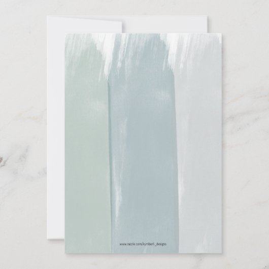 Bruiloft Waterverf penseelstreekuitnodiging Kaart (Achterkant)