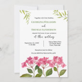 Bruiloft Waterverf Roze Hydrangea Lacecaps Kaart (Voorkant)